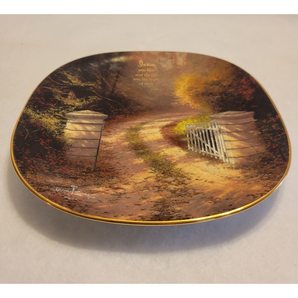 Thomas Kinkade Collector Plate Unisex 8.25" Multicolor In Him Was Life 1994 COA